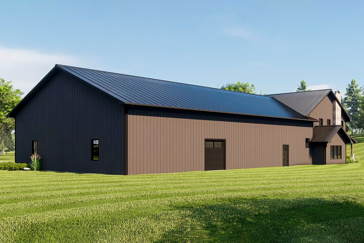 Plan 135224GRA: 4-Bed Barndominium House Plan with Massive 4000 Square Foot Shop - Image #4 - Barndominium, Country, Rustic, Traditional