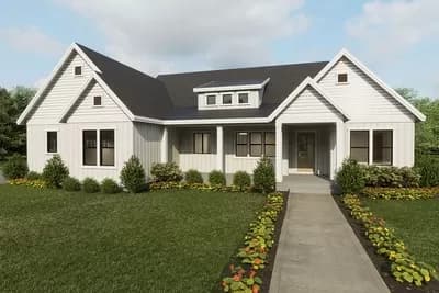 One-Story Modern Farmhouse Plan Under 2500 Sq Ft