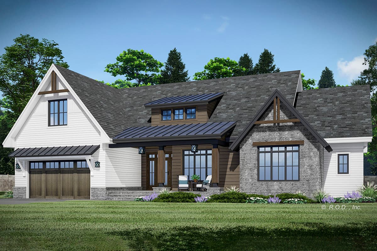 Plan 14369RK: One-Level Modern Farmhouse Plan Under 2300 Square Feet with Home Office - Image #4 - Country, Craftsman, Farmhouse, Modern Farmhouse, New American