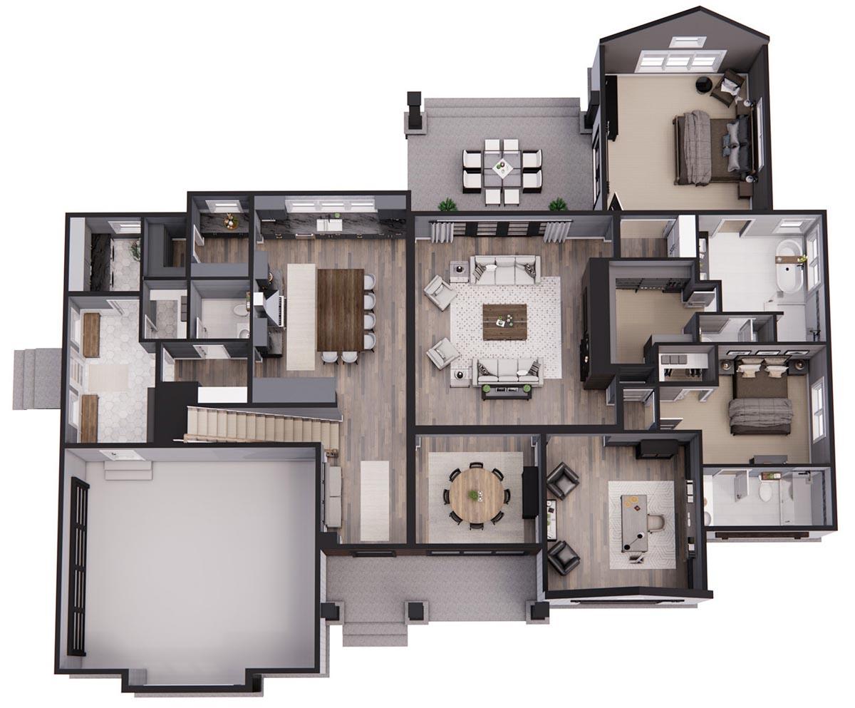 Plan 14745RK: 4-Bed Contemporary Farmhouse Plan Under 3300 Square Feet with Bonus Expansion - Image #49 - Country, Craftsman, Modern Farmhouse, New American, Rustic