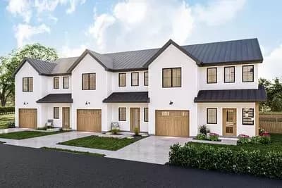 Modern Farmhouse Triplex House Plan with 3-Bed Units Under 1800 Square Feet