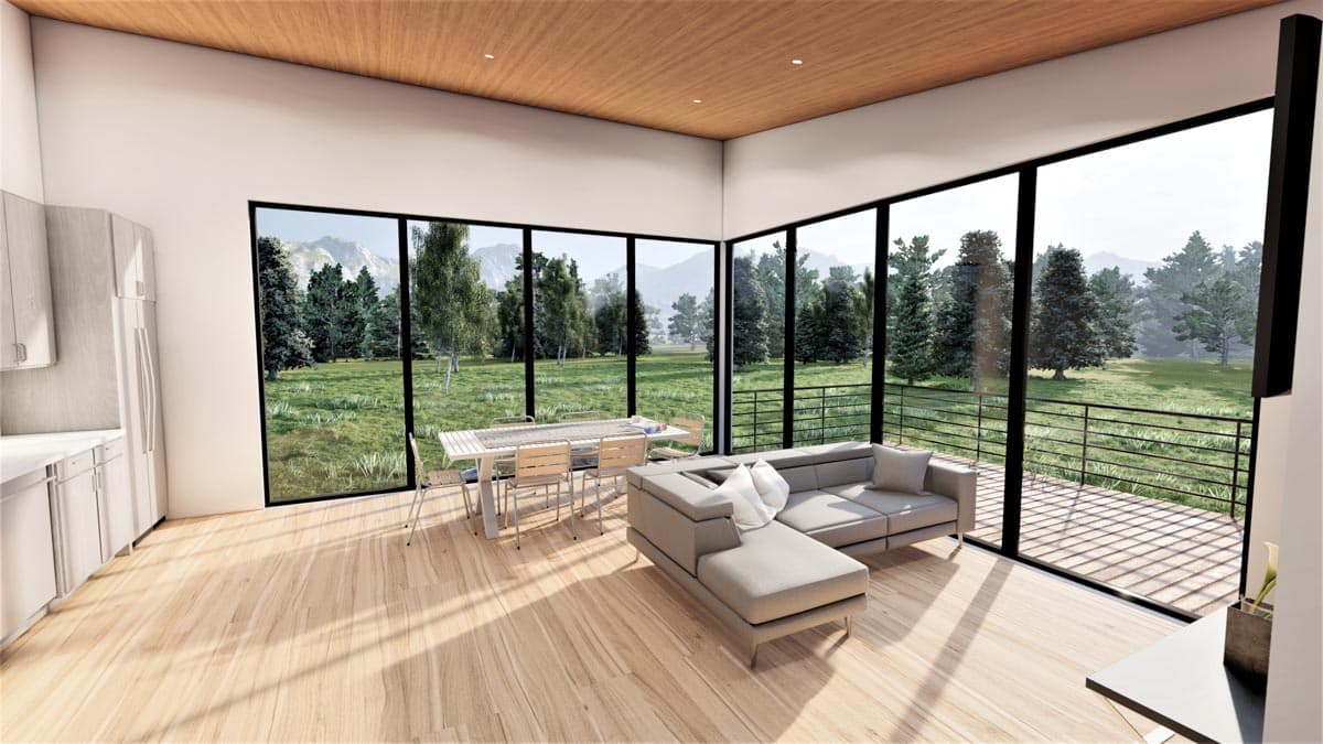 Plan 490107NAH: 1200 Square Foot Contemporary with Large Outdoor Patio - Image #6 - Contemporary, Mid Century Modern, Modern, Mountain, Northwest