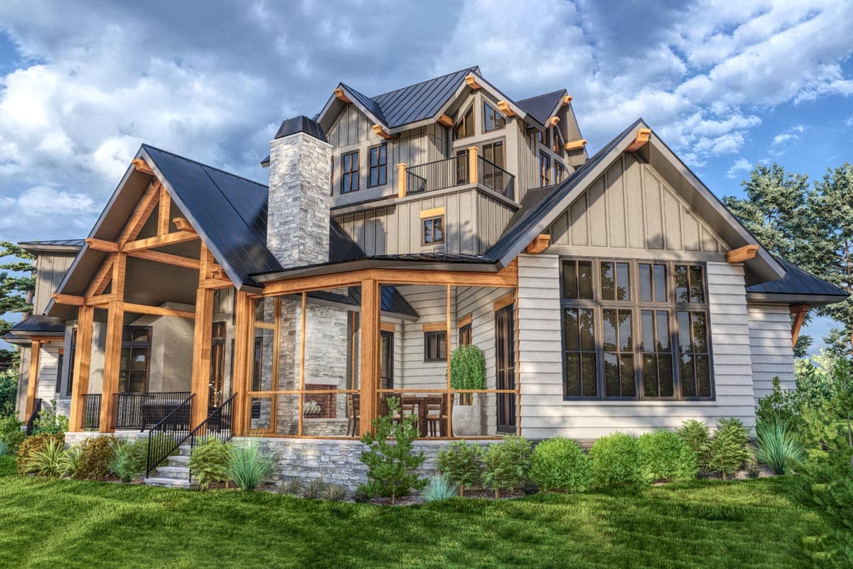 Plan 93153EL: Country Craftsman House Plan with 3rd Floor Eagle's Nest - 3596 Sq Ft - Image #4 - Contemporary, Country, Craftsman, New American, Rustic, Transitional