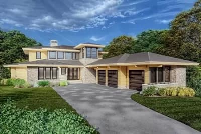 Transitional 2-Story Home Plan with Pool Concept and Outdoor Shower in Master Bath