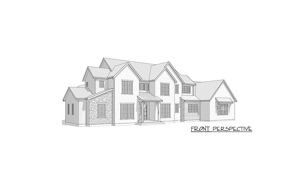 Plan 270068AF: 2-Story Transitional House Plan with Main Floor Master Bedroom and 3-Car Garage - Image #21 - Country, European, New American, Transitional