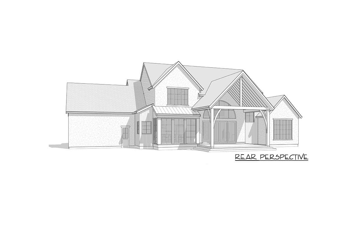 Plan 270068AF: 2-Story Transitional House Plan with Main Floor Master Bedroom and 3-Car Garage - Image #24 - Country, European, New American, Transitional