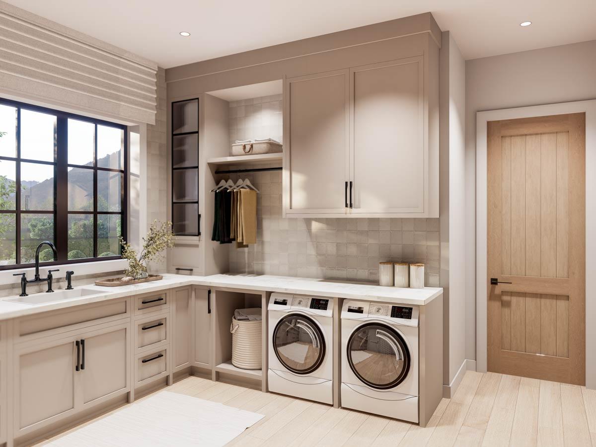 Plan 270068AF: 2-Story Transitional House Plan with Main Floor Master Bedroom and 3-Car Garage - Image #14 - Country, European, New American, Transitional