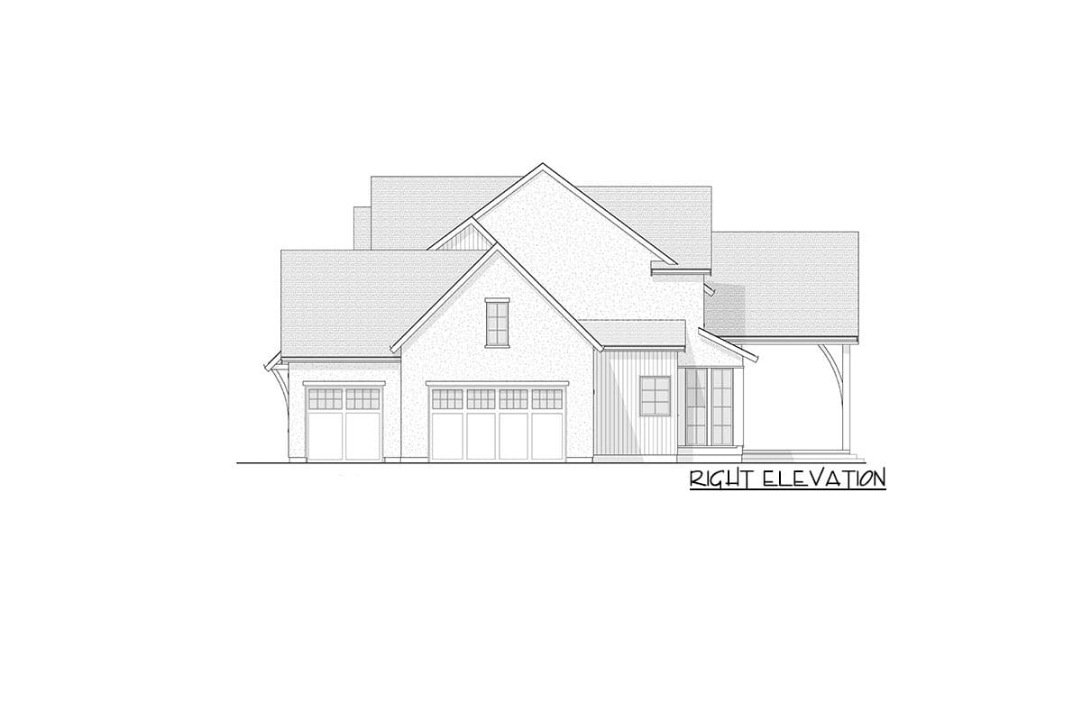 Plan 270068AF: 2-Story Transitional House Plan with Main Floor Master Bedroom and 3-Car Garage - Image #25 - Country, European, New American, Transitional