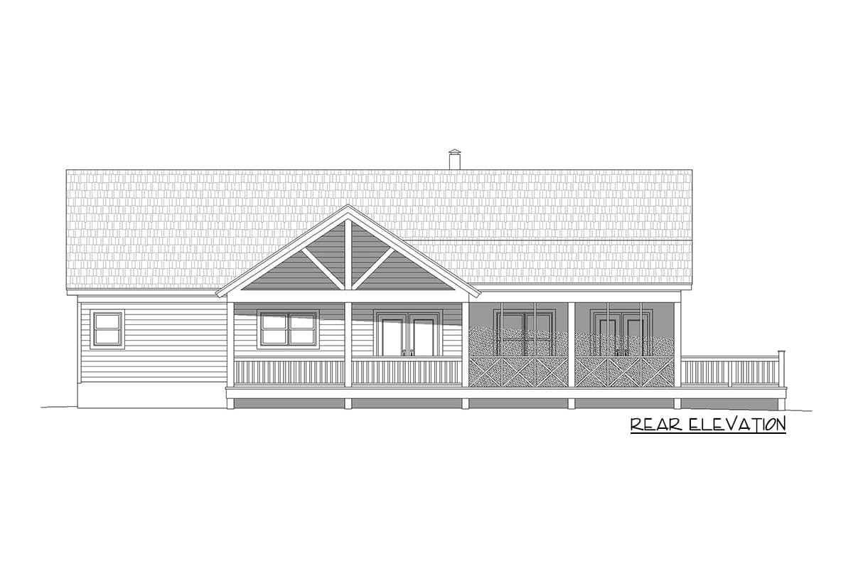 Plan 680091VR: Mountain House Plan with Over 1000 Square Feet of Covered Outdoor Space - Image #4 - Country, Ranch, Traditional