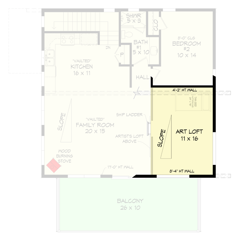 Plan 680092VR: 3-Bed Lake Home Plan Under 1600 Square Feet with Drive-Under Garage - Floor Plan - Loft Above Main Level - Contemporary, Mountain