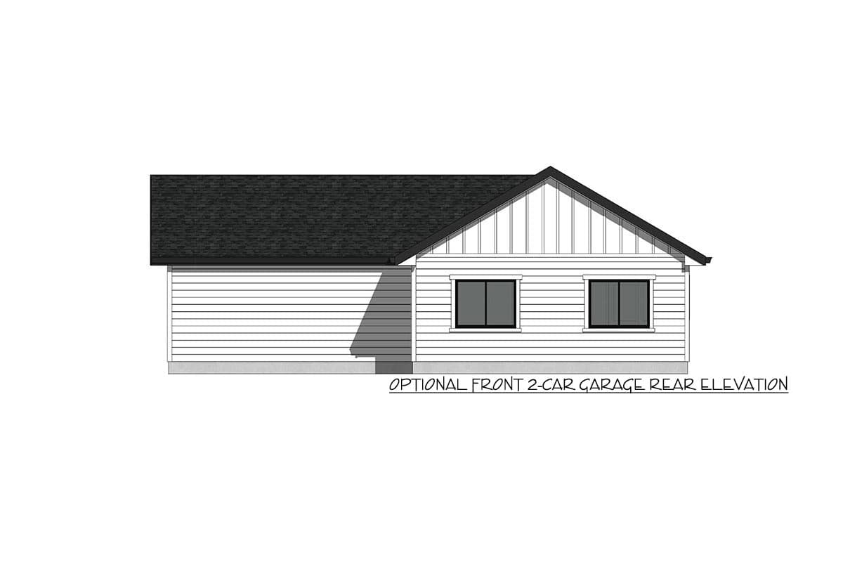 Plan 420084WNT: 2-Bed ADU-Friendly Cottage Under 900 Square Feet - Image #7 - Cottage, Country, Ranch, Traditional