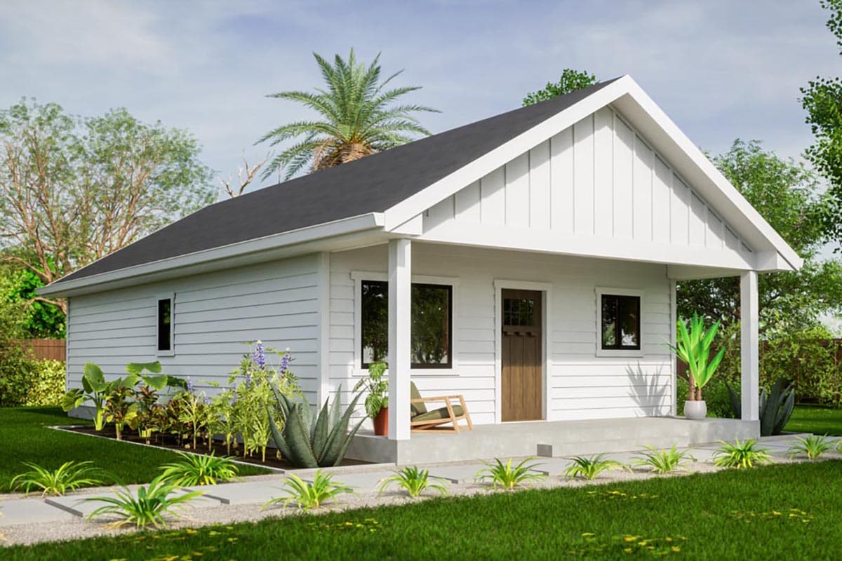 Plan 420084WNT: 2-Bed ADU-Friendly Cottage Under 900 Square Feet - Image #4 - Cottage, Country, Ranch, Traditional