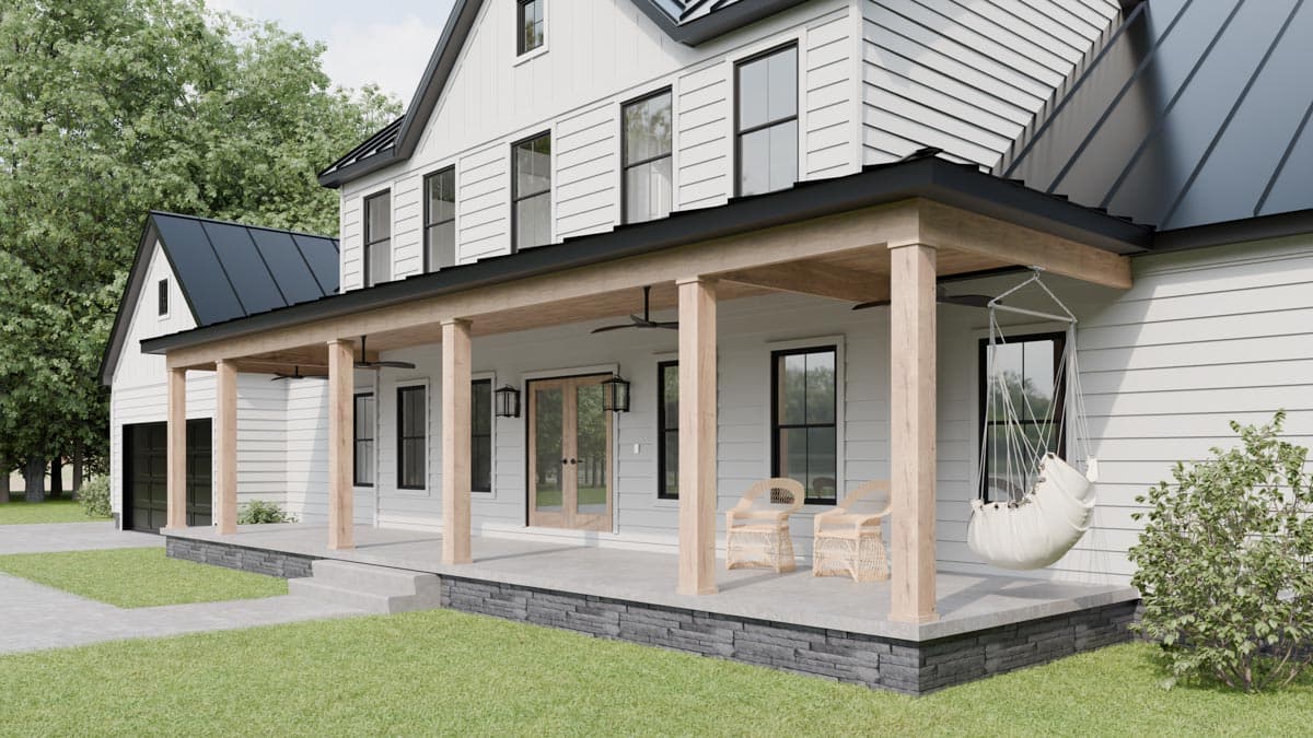 Plan 911028JVD: 2-Story Modern Farmhouse Under 2400 Square Feet with Expansive Front Porch - Image #4 - Country, Craftsman, Farmhouse, Modern Farmhouse, New American, Southern