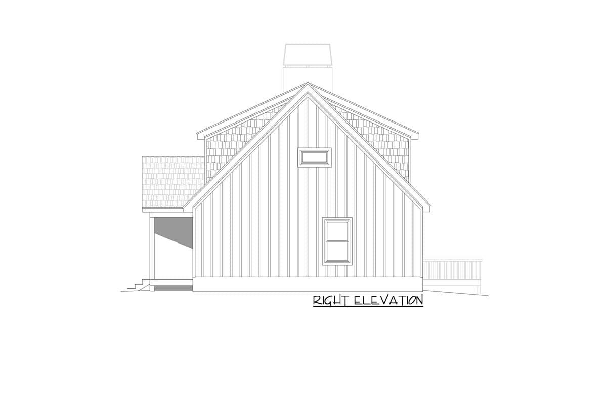 Plan 680093VR: 2-Story Lake House Plan Under 1800 Square Feet for a Side-Sloping Lot - Image #8 - Country, Mountain, New American, Rustic, Traditional, Vacation