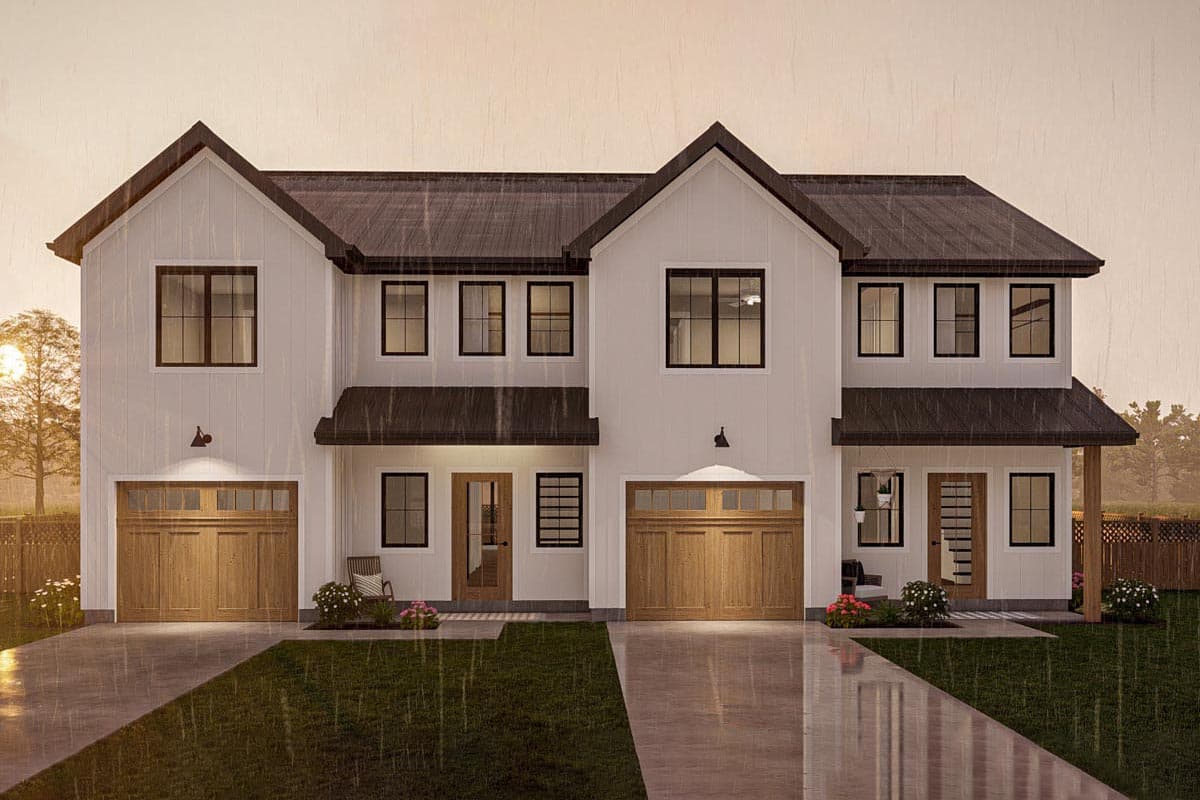 Plan 623204DJ: Modern Farmhouse Duplex with 3 Bed Units Just Over 1700 Square Feet Each - Image #19 - Contemporary, Modern Farmhouse, Traditional, Transitional