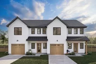 Modern Farmhouse Duplex with 3 Bed Units Just Over 1700 Square Feet Each