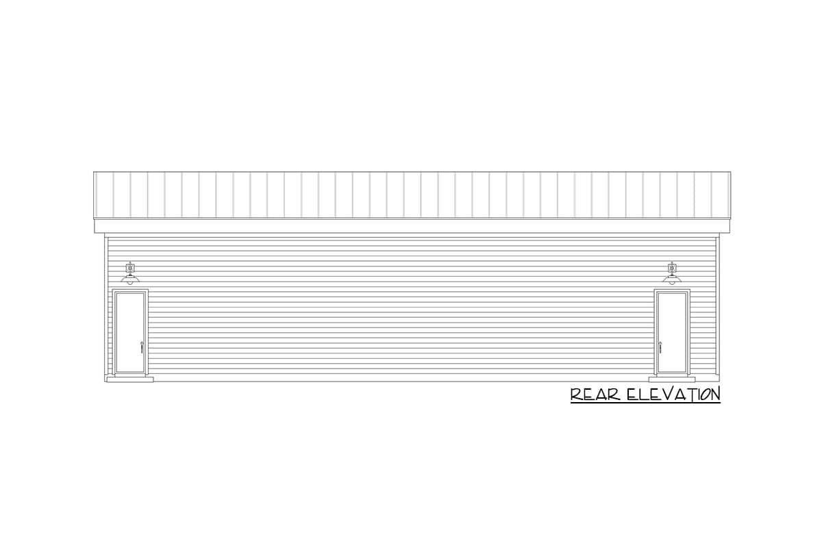 Plan 680095VR: 6-Car RV-Friendly Garage with Office - Image #4 - Contemporary, Mid Century Modern, Modern
