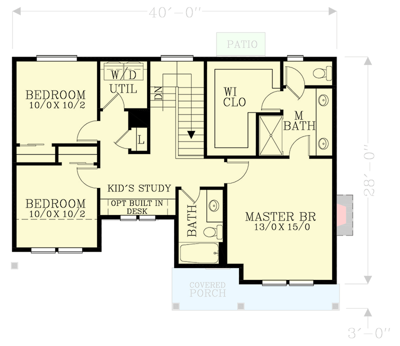 Plan 28061J: Transitional Craftsman Plan Just Under 1,500 Square Feet  - Floor Plan - 2nd Floor - Craftsman, Northwest, Traditional