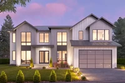 2-Story Contemporary House Plan with 3-Car Tandem Garage