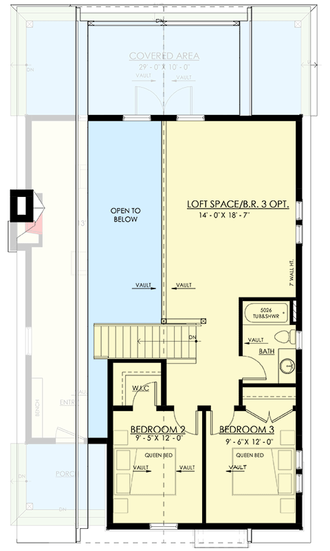 Plan 270069AF: Expanded Mountain Cottage with Amazing Vaulted Back Porch - 1914 Sq Ft - Floor Plan - 2nd Floor - Cabin, Cottage, Country, Craftsman, Mountain, Rustic