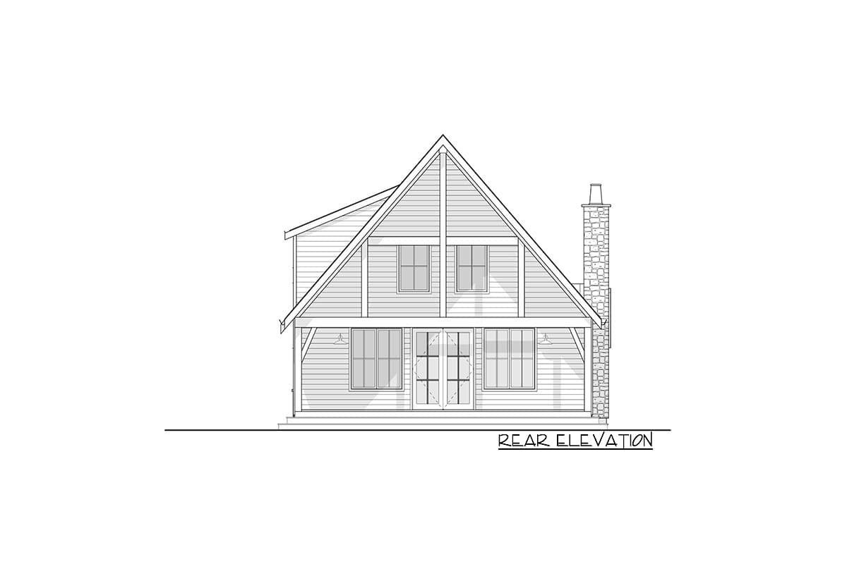 Plan 270069AF: Expanded Mountain Cottage with Amazing Vaulted Back Porch - 1914 Sq Ft - Image #9 - Cabin, Cottage, Country, Craftsman, Mountain, Rustic