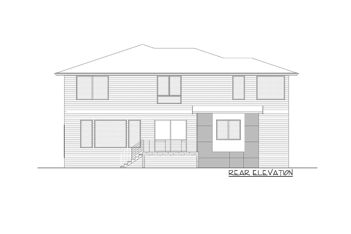 Plan 666191RAF: Just Under 4,000 Square Foot Contemporary House Plan with 2nd-Level Deck - Image #7 - Contemporary, Mid Century Modern, Modern, Northwest