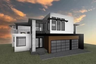 Just Under 4,000 Square Foot Contemporary House Plan with 2nd-Level Deck
