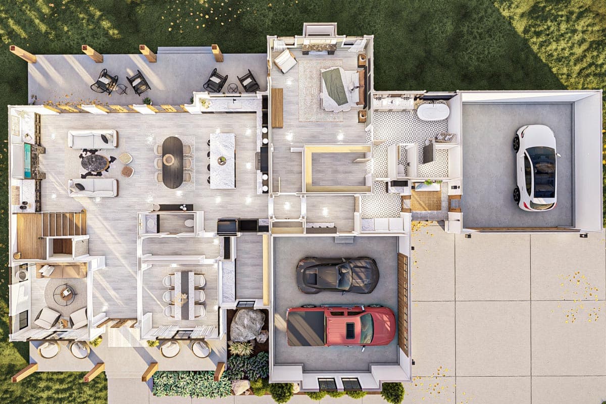 Plan 623207DJ: Modern Farmhouse Under 3300 Square Feet with 2-Story Great Room - Image #22 - Country, Craftsman, Modern Farmhouse, New American