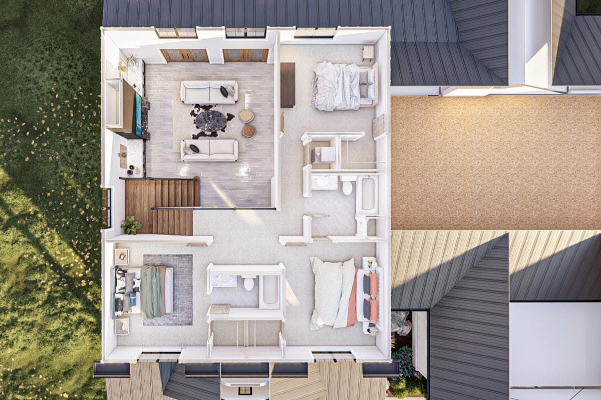 Plan 623207DJ: Modern Farmhouse Under 3300 Square Feet with 2-Story Great Room - Image #23 - Country, Craftsman, Modern Farmhouse, New American