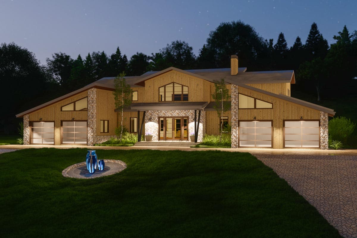 Plan 871029JEN: Symmetrical Modern House Plan with Matching Wings and Large Outdoor Entertaining Space - Image #13 - Contemporary, Mid Century Modern, Modern