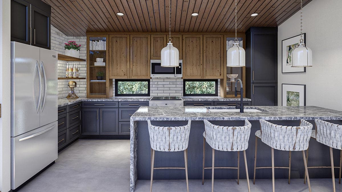 Plan 623208DJ: 600 Square Foot Modern Style Pool House Plan - Image #7 - Mid Century Modern, Modern