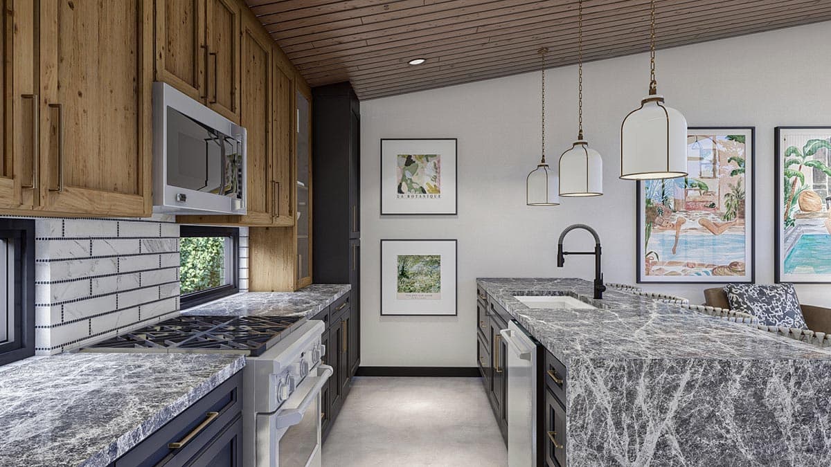 Plan 623208DJ: 600 Square Foot Modern Style Pool House Plan - Image #8 - Mid Century Modern, Modern