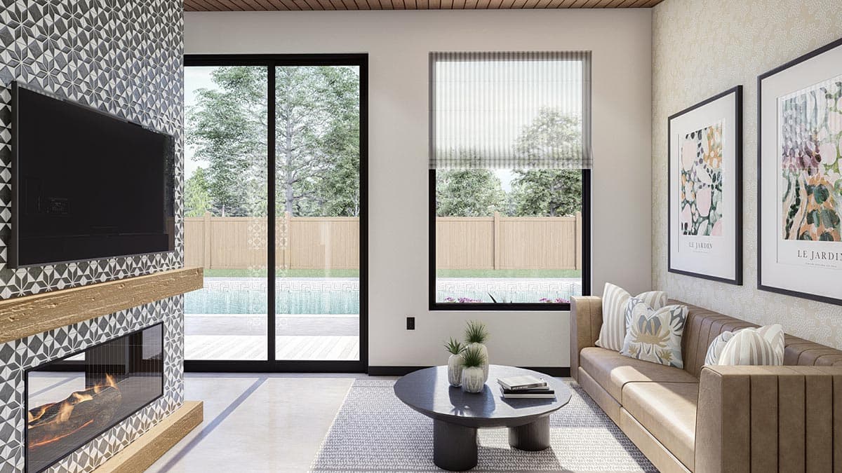 Plan 623208DJ: 600 Square Foot Modern Style Pool House Plan - Image #11 - Mid Century Modern, Modern