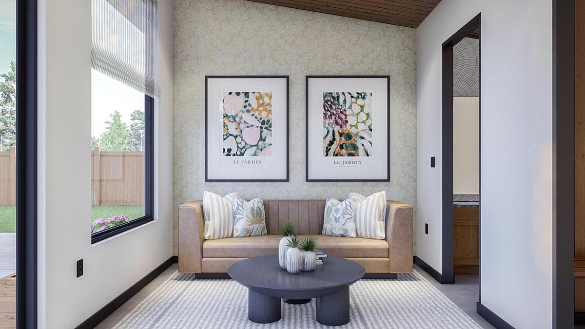 Plan 623208DJ: 600 Square Foot Modern Style Pool House Plan - Image #12 - Mid Century Modern, Modern