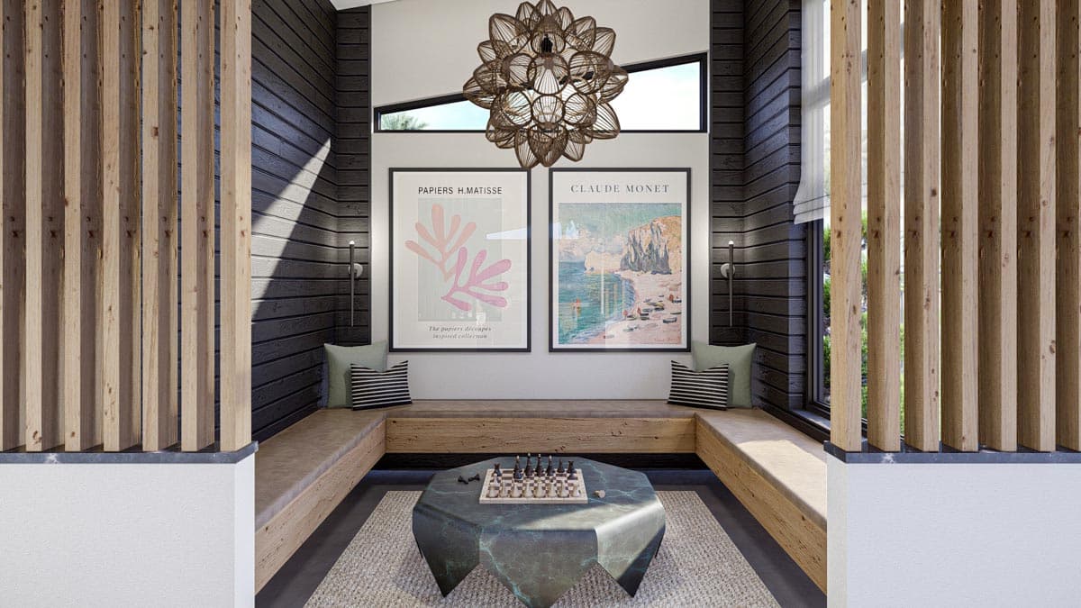Plan 623210DJ: 792 Square Foot Modern Pool House with Wet Bar and Lounge - Image #7 - Mid Century Modern, Modern