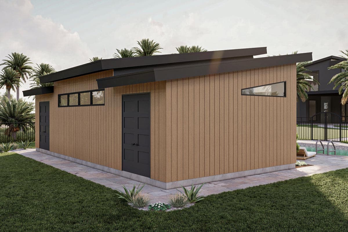 Plan 623210DJ: 792 Square Foot Modern Pool House with Wet Bar and Lounge - Image #10 - Mid Century Modern, Modern