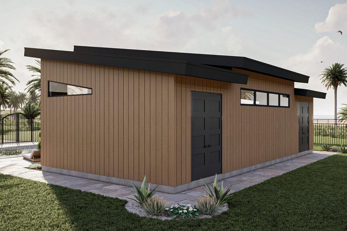 Plan 623210DJ: 792 Square Foot Modern Pool House with Wet Bar and Lounge - Image #11 - Mid Century Modern, Modern
