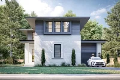 Narrow Contemporary House Plan Under 2300 Square Feet with Bunk Room