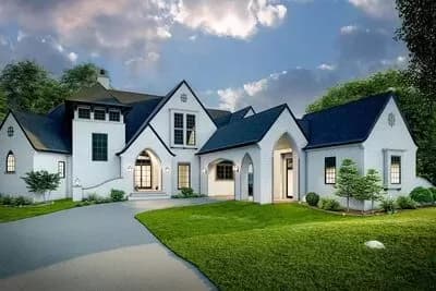 Transitional French Country Home Plan Under 4000 Square Feet with 4 Bedrooms