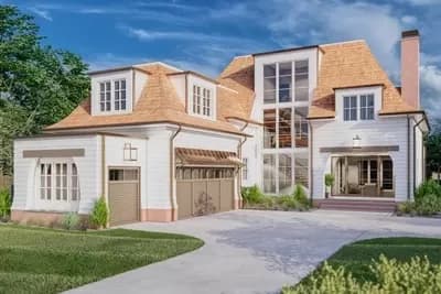 Transitional Shingle Home Plan with 3rd Floor Man Cave