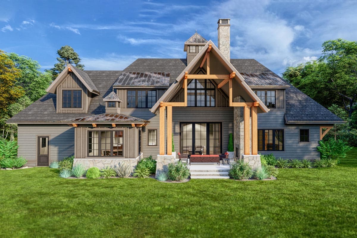 Plan 93160EL: Rustic Craftsman Plan with Upstairs Home Office and Media Room - 4786 Sq Ft - Image #5 - Cottage, Country, Craftsman, Modern Farmhouse, Mountain, New American, Rustic