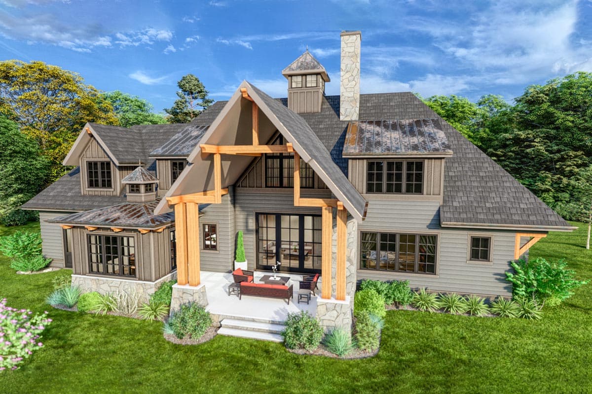 Plan 93160EL: Rustic Craftsman Plan with Upstairs Home Office and Media Room - 4786 Sq Ft - Image #6 - Cottage, Country, Craftsman, Modern Farmhouse, Mountain, New American, Rustic