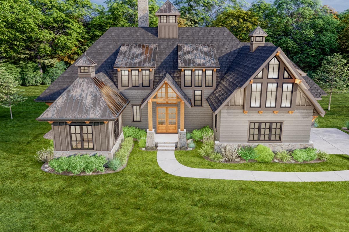 Plan 93160EL: Rustic Craftsman Plan with Upstairs Home Office and Media Room - 4786 Sq Ft - Image #7 - Cottage, Country, Craftsman, Modern Farmhouse, Mountain, New American, Rustic