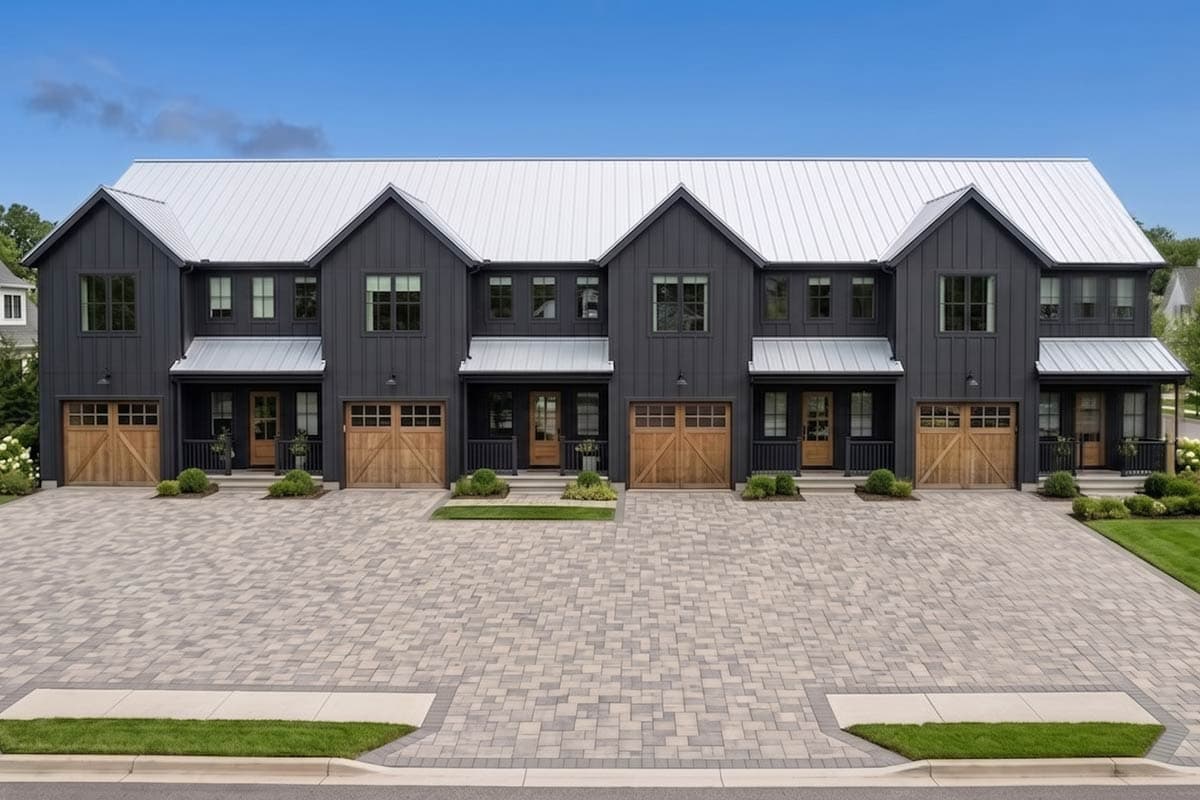 Plan image - 623211DJ:Quadplex Modern Farmhouse with 1711 Square Foot 3-Bed Units