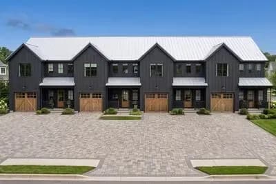 Quadplex Modern Farmhouse with 1711 Square Foot 3-Bed Units