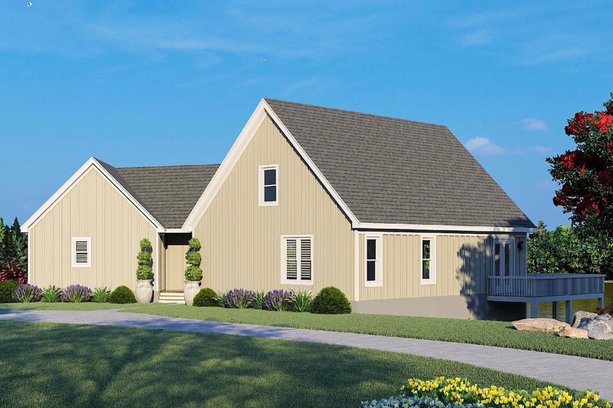 Plan 680096VR: Light-Filled Lake House Plan with Large Wrapping Deck and Lower Level Expansion - Image #5 - Contemporary, Country, Mountain, New American, Rustic, Traditional