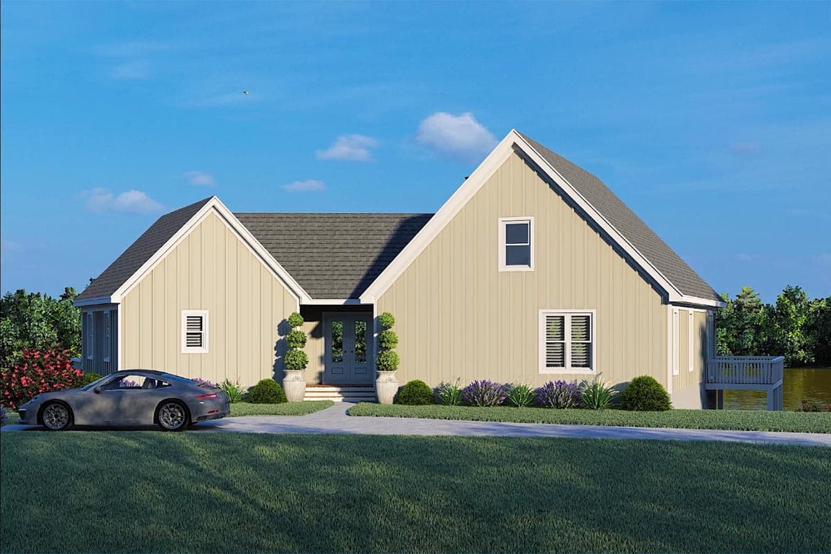 Plan 680096VR: Light-Filled Lake House Plan with Large Wrapping Deck and Lower Level Expansion - Image #6 - Contemporary, Country, Mountain, New American, Rustic, Traditional