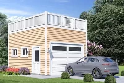 300 Square Foot 1-Car Detached Garage Plan