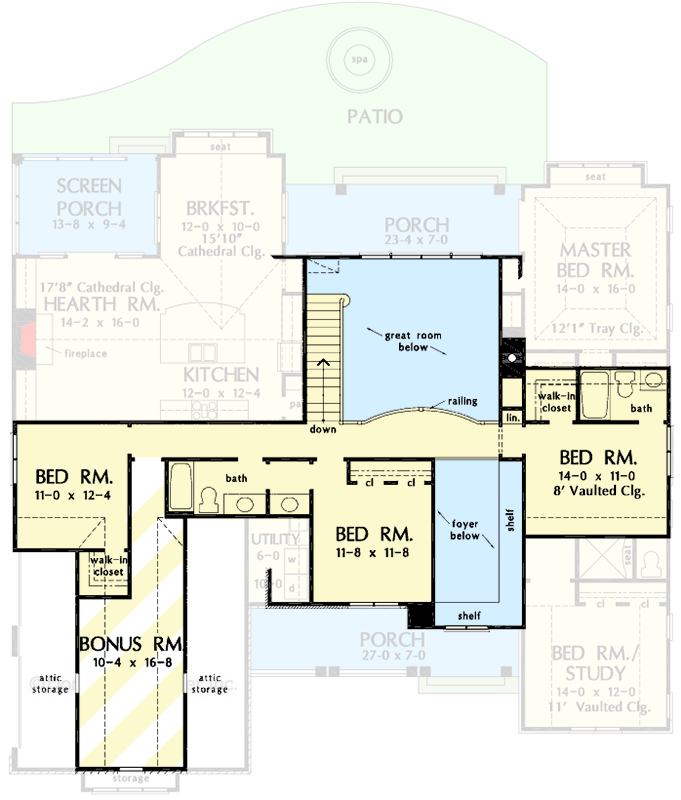 Plan 444386GDN: 5 Bed Euro-Style House Plan with English Cottage Vibe - Floor Plan - 2nd Floor - Cottage, European