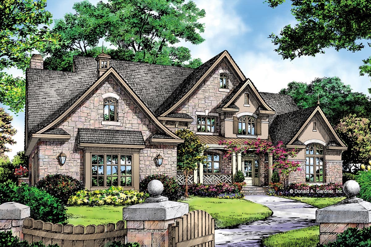 Plan 444386GDN: 5 Bed Euro-Style House Plan with English Cottage Vibe - Image #12 - Cottage, European